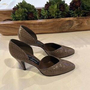 Stuart Weitzman for Mr Seymour Vintage Snakeskin Heels shoes  size‎ 8.5 EUC